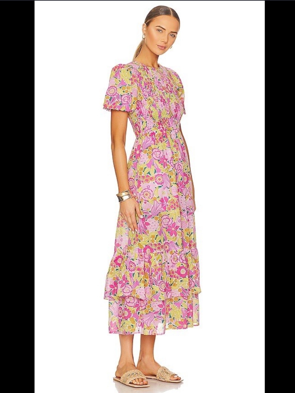 Banjanan Quant Floral Midi Dress in Bloomsbury Cro